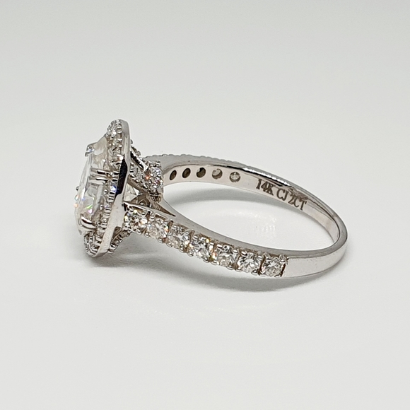 2Ct Oval Cut Moissanite Engagement Ring In Gold - Picture 14 of 16